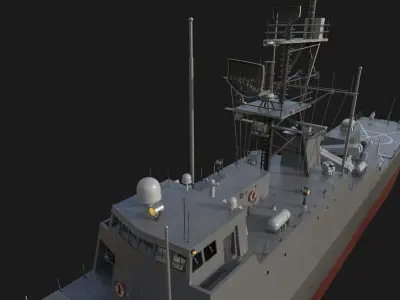 Battle Ship Game Asset Low-poly 3D model