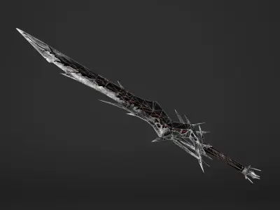 Fire Great Sword Low-poly 3D model
