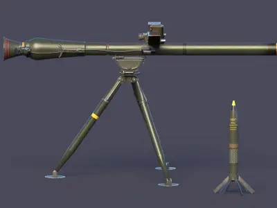 Breda Folgore 80 ATGM Italy  Low-poly 3D model