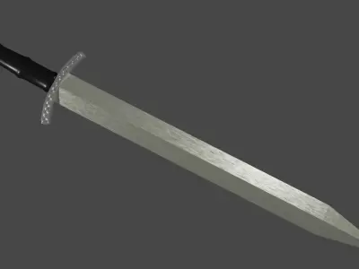 Spatha sword with Caroling handle Low-poly 3D model