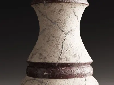 Urn planter ruined Low-poly 3D model