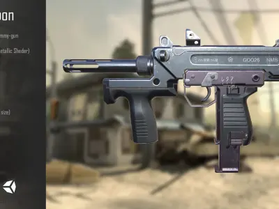 Tommy-gun weapon in call of duty ops Low-poly 3D model