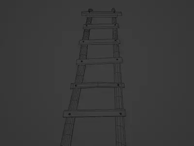 Wooden Step Ladder Free 3D model