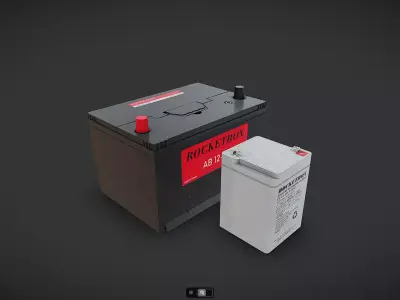 Korean Car Battery Low-poly 3D model