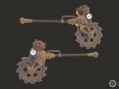 Steampunk Weapons LowPoly Pack Low-poly 3D model