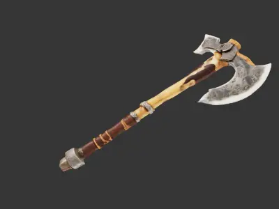 Tribal Battle Axe Free low-poly 3D model