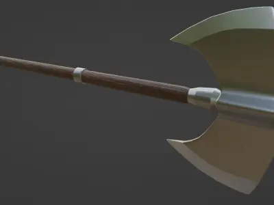 Battle axe Low-poly 3D model 25