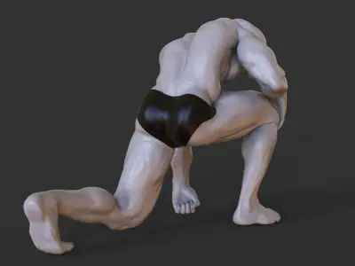Bodybuilder Pose 3D print model 6
