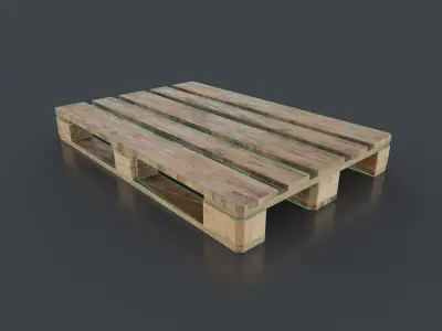 Wooden euro pallet Low-poly 3D model purchase