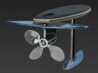 Realistic Electric Hydrofoil Surfboard 3D Model Low-poly 3D model