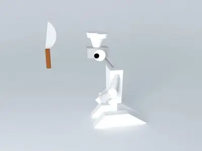 Chefbot man with knife Free 3D model