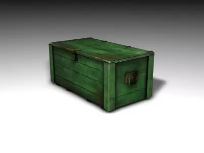 Wooden chest box 3D model