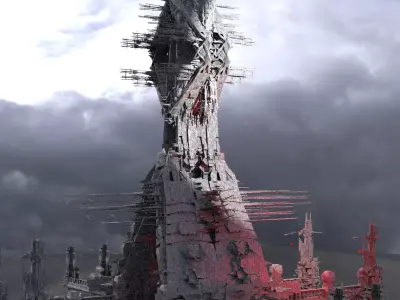 Future pyramid under construction 2 Kit bash 3D model