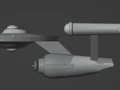 Enterprise Style Spaceship Free 3D model
