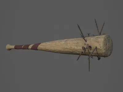 Apocalyptic Baseball Bat - PBR and Game Ready Low-poly 3D model