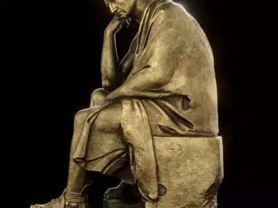 Brass Seated Philosopher Free 3D model