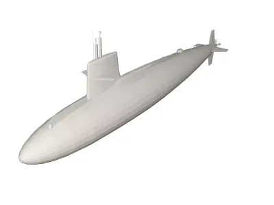 Military Ship submarine Low-poly 3D model