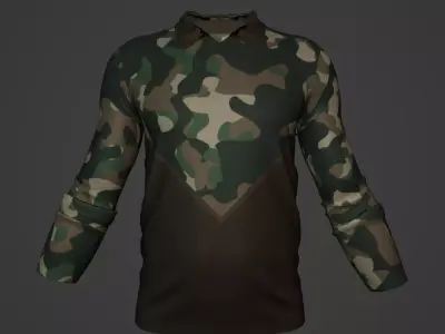 Military Soldier Clothing T-shirt Low-poly 3D model 11