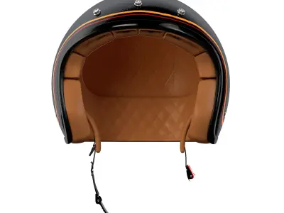 Helmet carbon fibre motorcycle orange 3D model