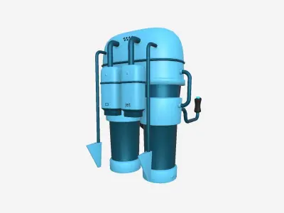 Jetpack C02 Blue - SciFi Character Design Low-poly 3D model