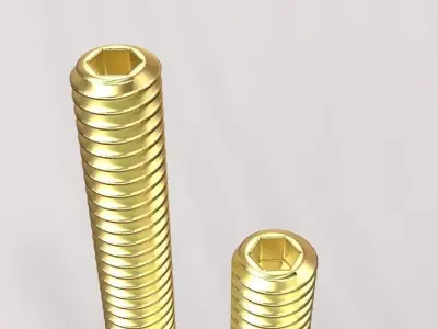 M5 x 10mm Flat Point Set  Grub Screws 3D print model