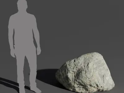  Pale Cool Toned Smooth Large Rock Boulder Model  purchase