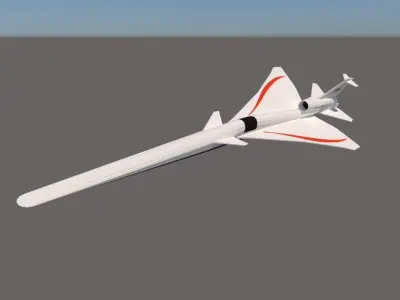 X-59 QueSST Supersonic jet Low-poly 3D model