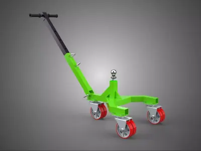 BOAT TROLLEY TRAILER CART DOLLY JACK BALL HITCH WHEEL MOVER TOW 3D model