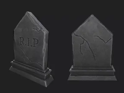 Gravestone Low-poly 3D model 3