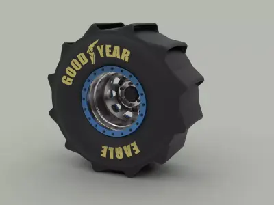 Wheel for mud drag racing 3D model