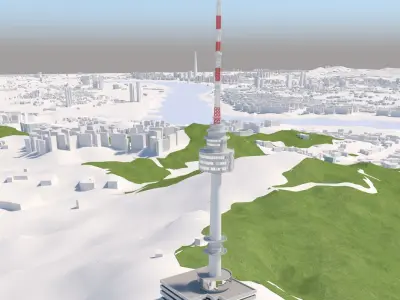 Namsan Tower Seoul and Environment 3D model