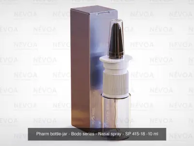 Cosmetic bottle-jar - Bodo series - Nasal spray and Screw cap 3D Model Pack