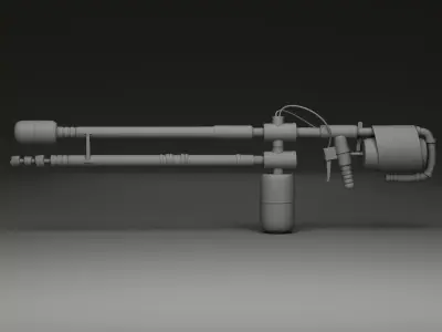 FlameThrower Low-poly 3D model