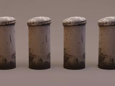 Ultra-Realistic Damaged Concrete Column 8K Photogrammetry Low-poly 3D model