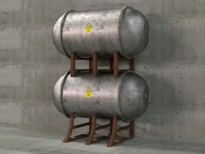 Sci-Fi Toxic Gas Barrels 3D model