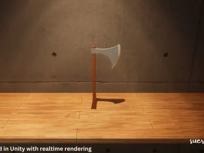 Low Poly Axe on table Free low-poly 3D model