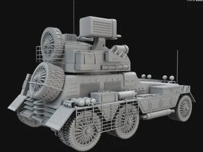 Concept combat vehicle 1-Clay Version 3D model