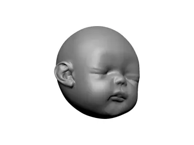 baby head statue 3D print model
