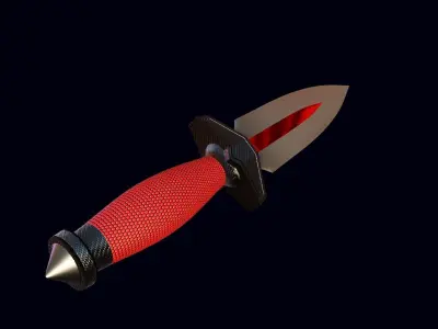Stylized knife low-poly game-ready Free low-poly 3D model