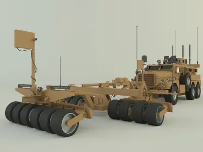 Cougar 6x6 MRAP military vehicle 3D model