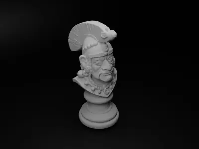 Mayan Warrior Bust Chess 3D print model get
