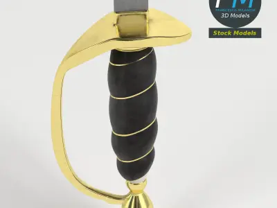 Caribbean pirate sword 3D model