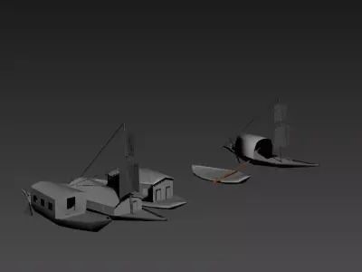 Bangladeshi Nowka Or Boat Low-poly 3D model