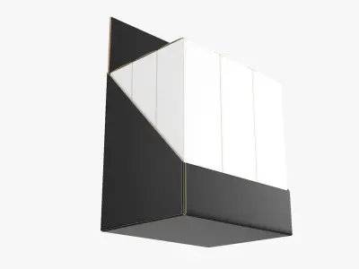 Paper boxes on tray set 3D model