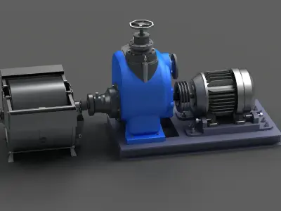 pump water liquid centrifugal machine industrial heavy motor 3D model