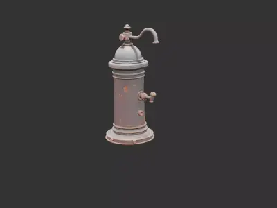 Vintage Garden Water Pump Low-poly 3D model