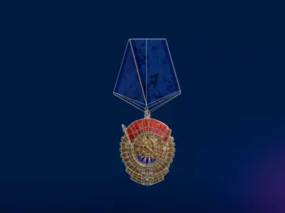 Soviet Military Medal Low-poly 3D model