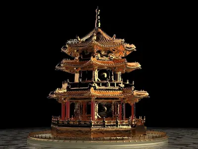 Chinese ancient tower 3D model buy