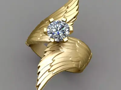 Antique Wing Ring 3D print model