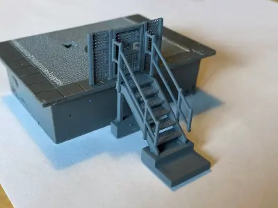Model Railway Platform Access Steps and Access Gate 3D print model